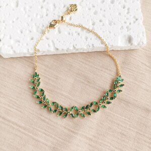 ✨Kendra Scott✨ Rosalie Gold Tennis Bracelet Green Crystal